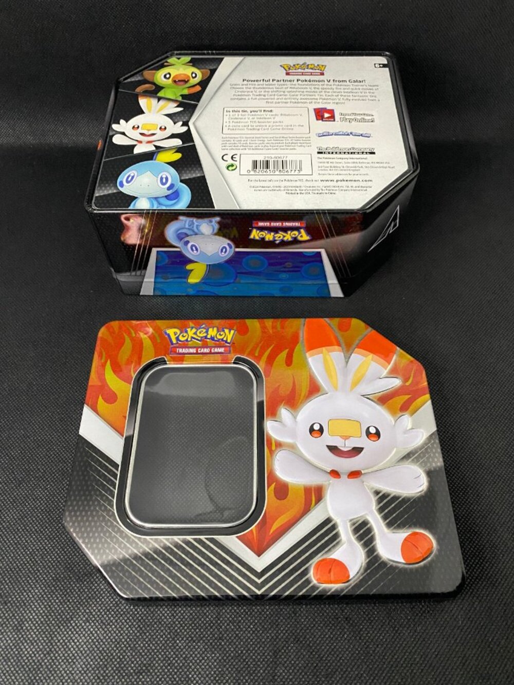 Empty Scorbunny Pokemon Galar Partners Mega Tin Storage Container
